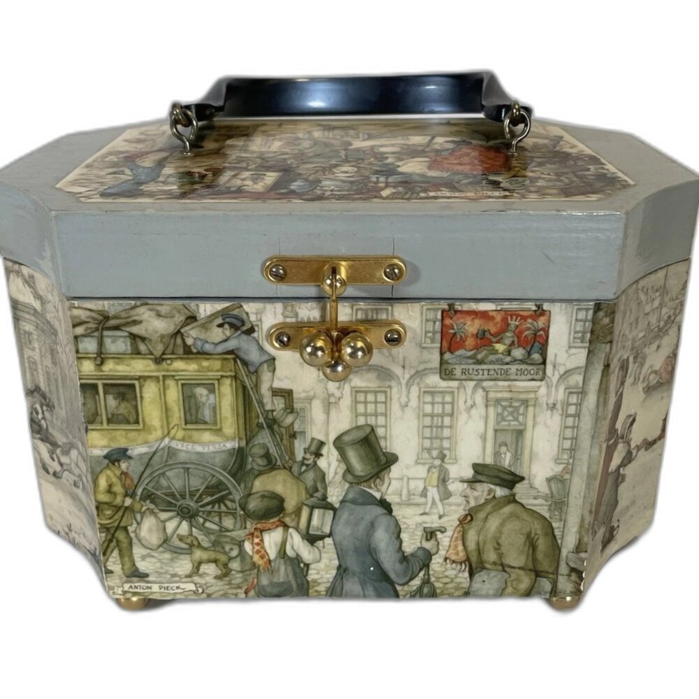 Anton Pieck Vintage Wooden Purse / Handbag – Rare Collectible Art Box